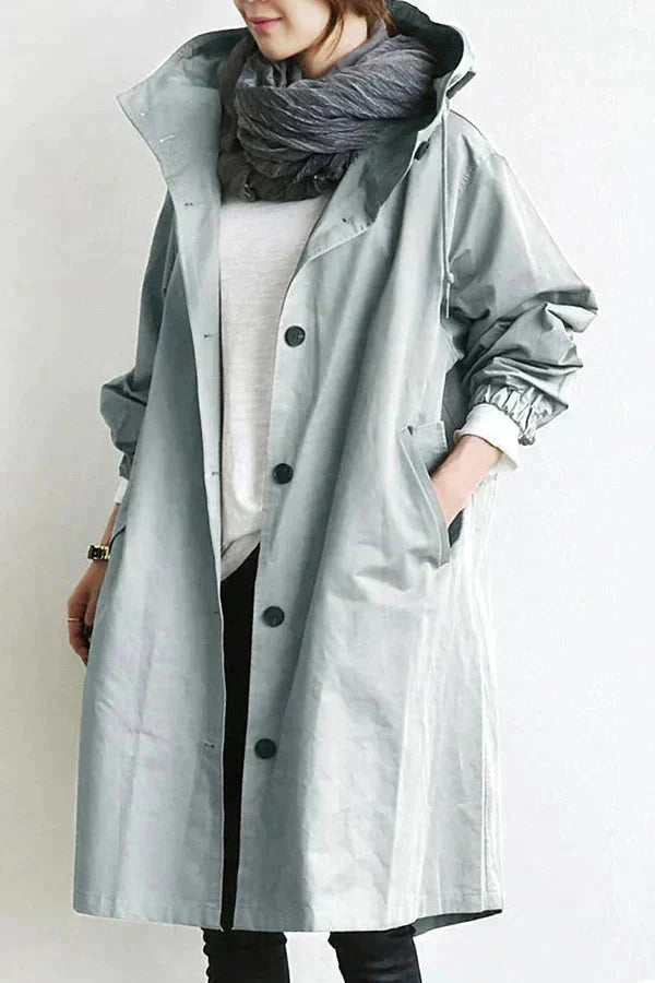 Oversized Waterproof Hooded Trench Coat