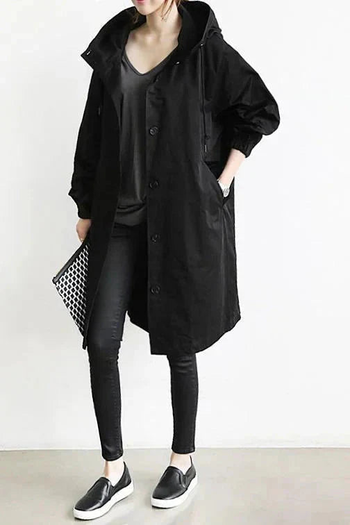 Oversized Waterproof Hooded Trench Coat