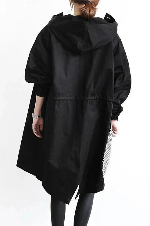 Oversized Waterproof Hooded Trench Coat