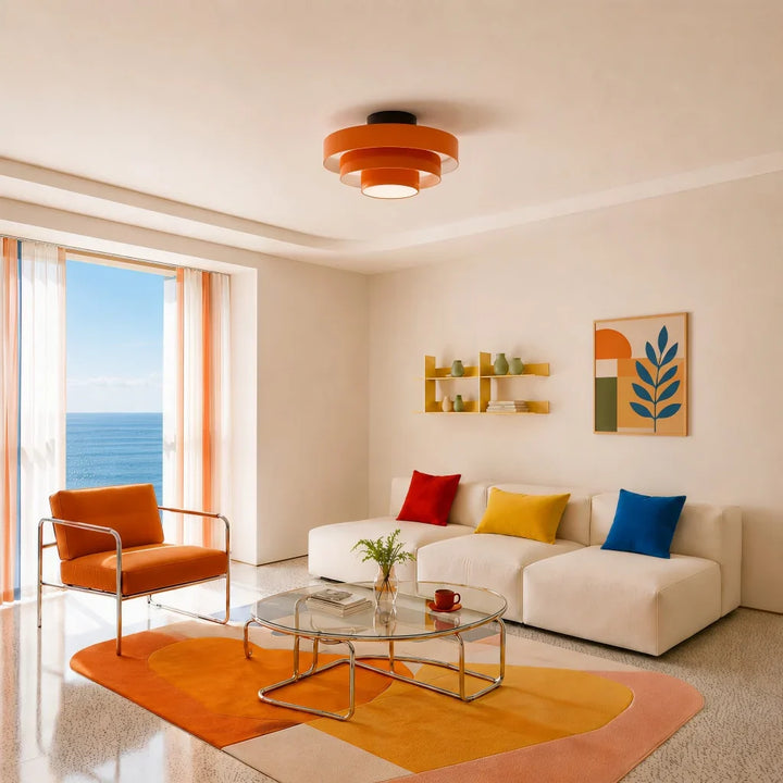 Vanesly Bauhaus Three-Tier Round Macaron Ceiling Light
