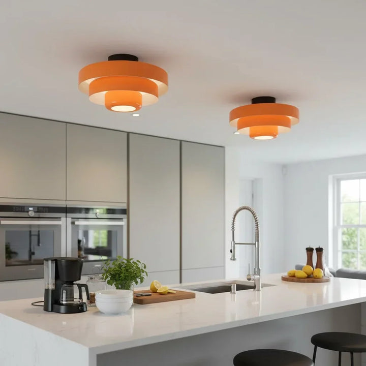 Vanesly Bauhaus Three-Tier Round Macaron Ceiling Light