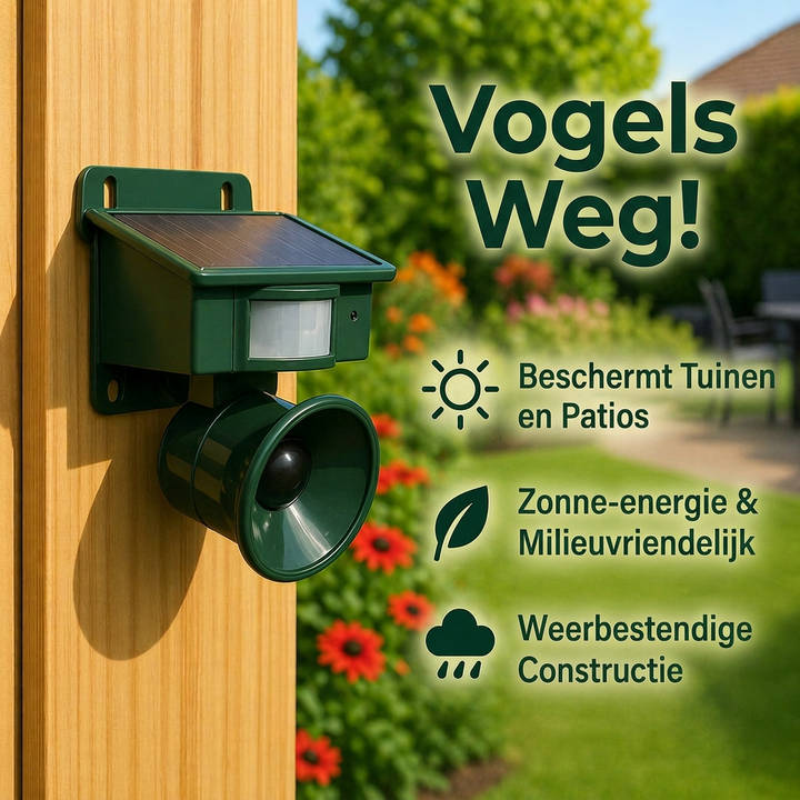 Bird Repeller | Solar-Powered Motion Sensor | Animal-Friendly Hawk Sounds