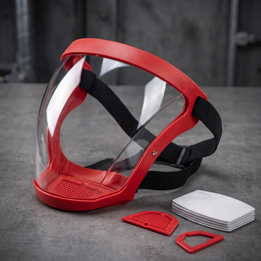 Full-Face Mask with Wide Visor and Adjustable Head Straps