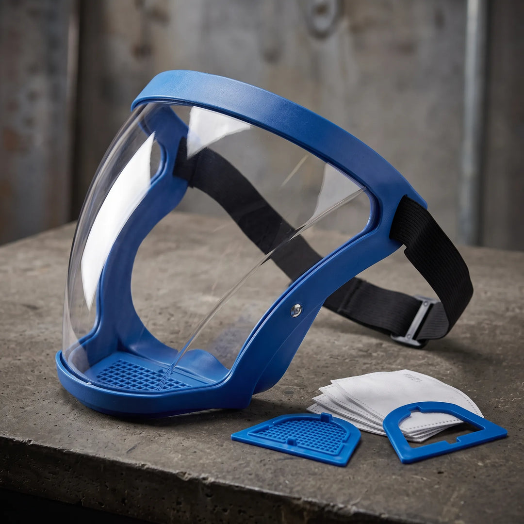 Full-Face Mask with Wide Visor and Adjustable Head Straps