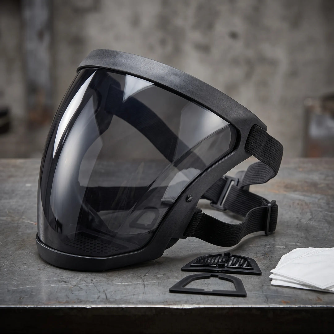 Full-Face Mask with Wide Visor and Adjustable Head Straps