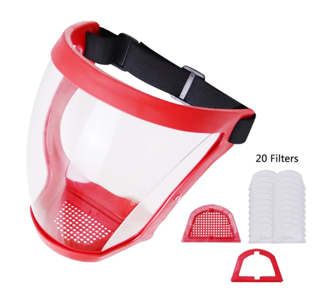 Full-Face Mask with Wide Visor and Adjustable Head Straps