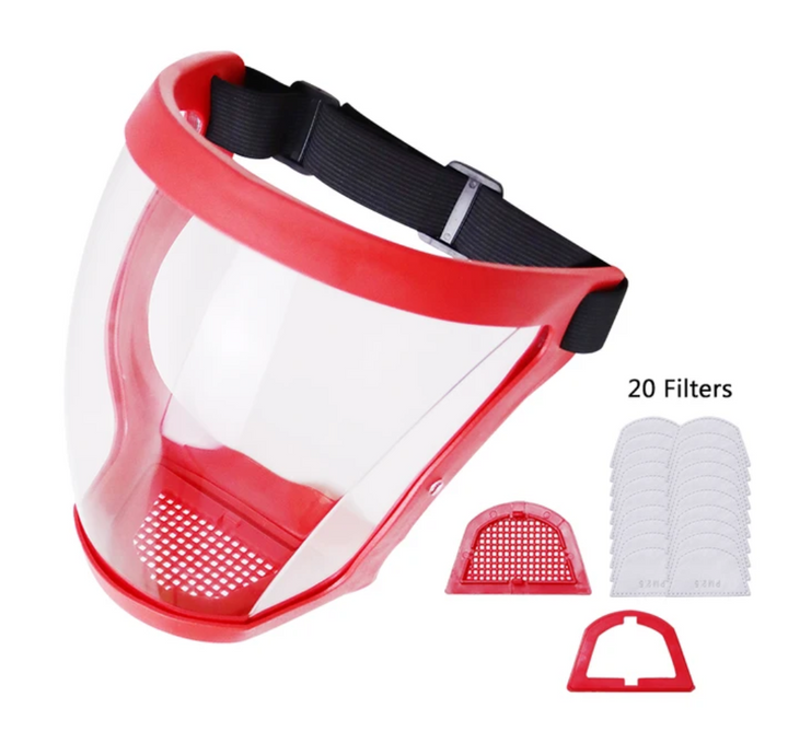 Full-Face Mask with Wide Visor and Adjustable Head Straps