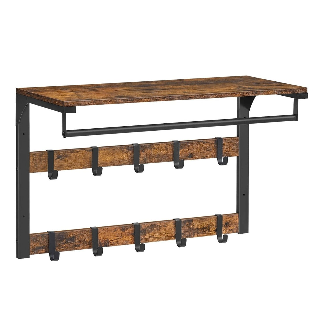HOOKWELL – 3-in-1 Wall-Mounted Organiser with Shelf, Hooks and Clothes Rail