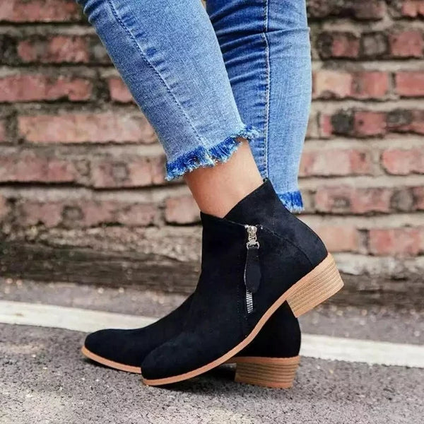 Chic Women's Ankle Boots with Zipper