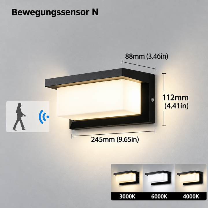 Wall Light | Automatic Motion Sensor | Weatherproof for Entrances & Patios