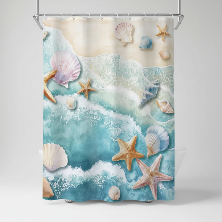 Waterproof Polyester Shower Curtain - Coastella