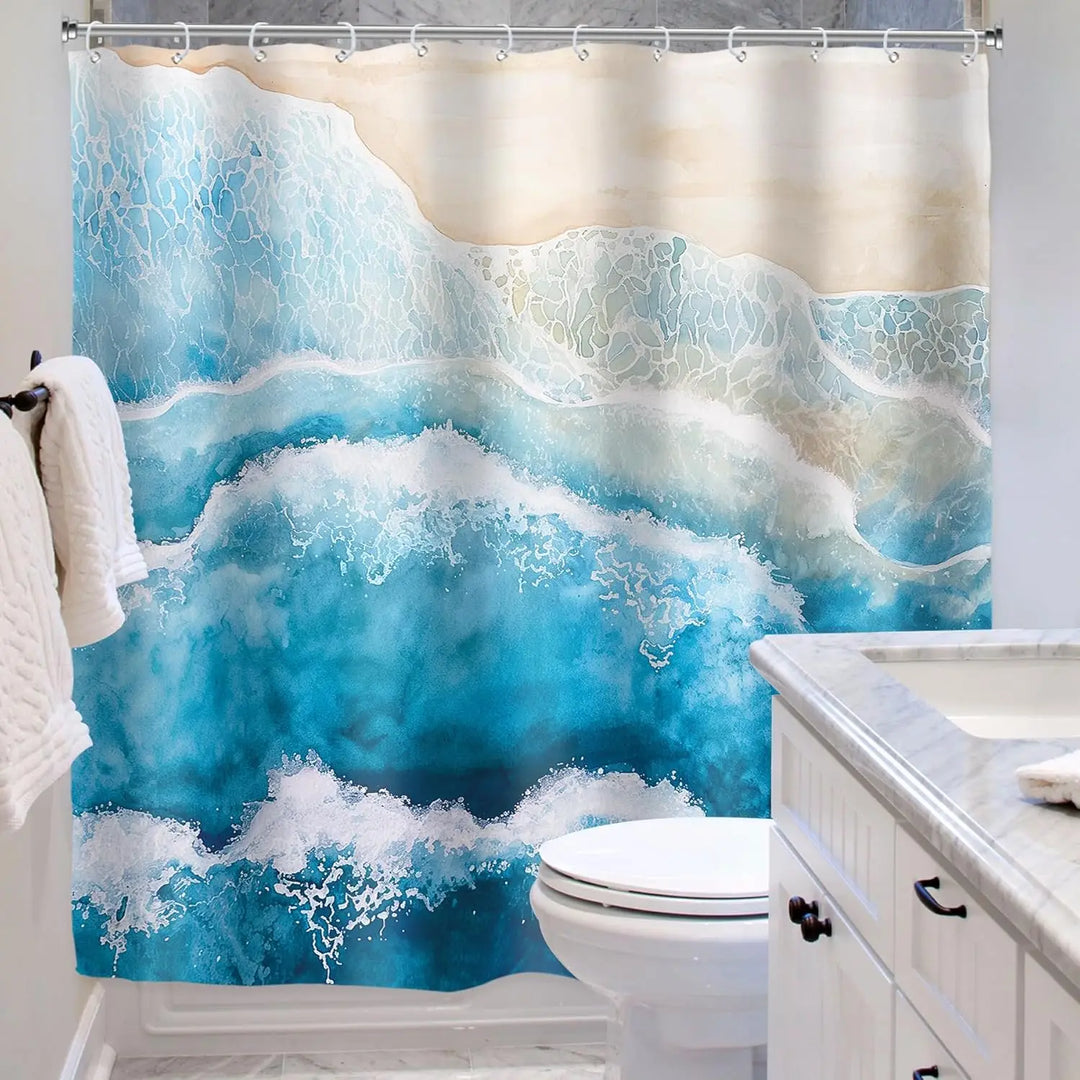 Waterproof Polyester Shower Curtain - Coastella