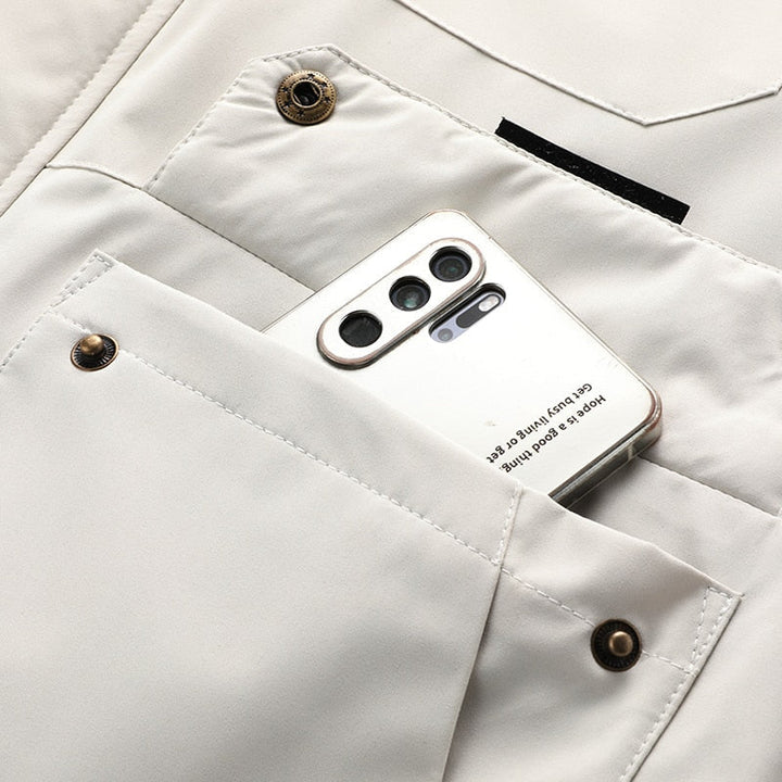 Water-Resistant Men's Jacket with Detachable Hood - Isaac