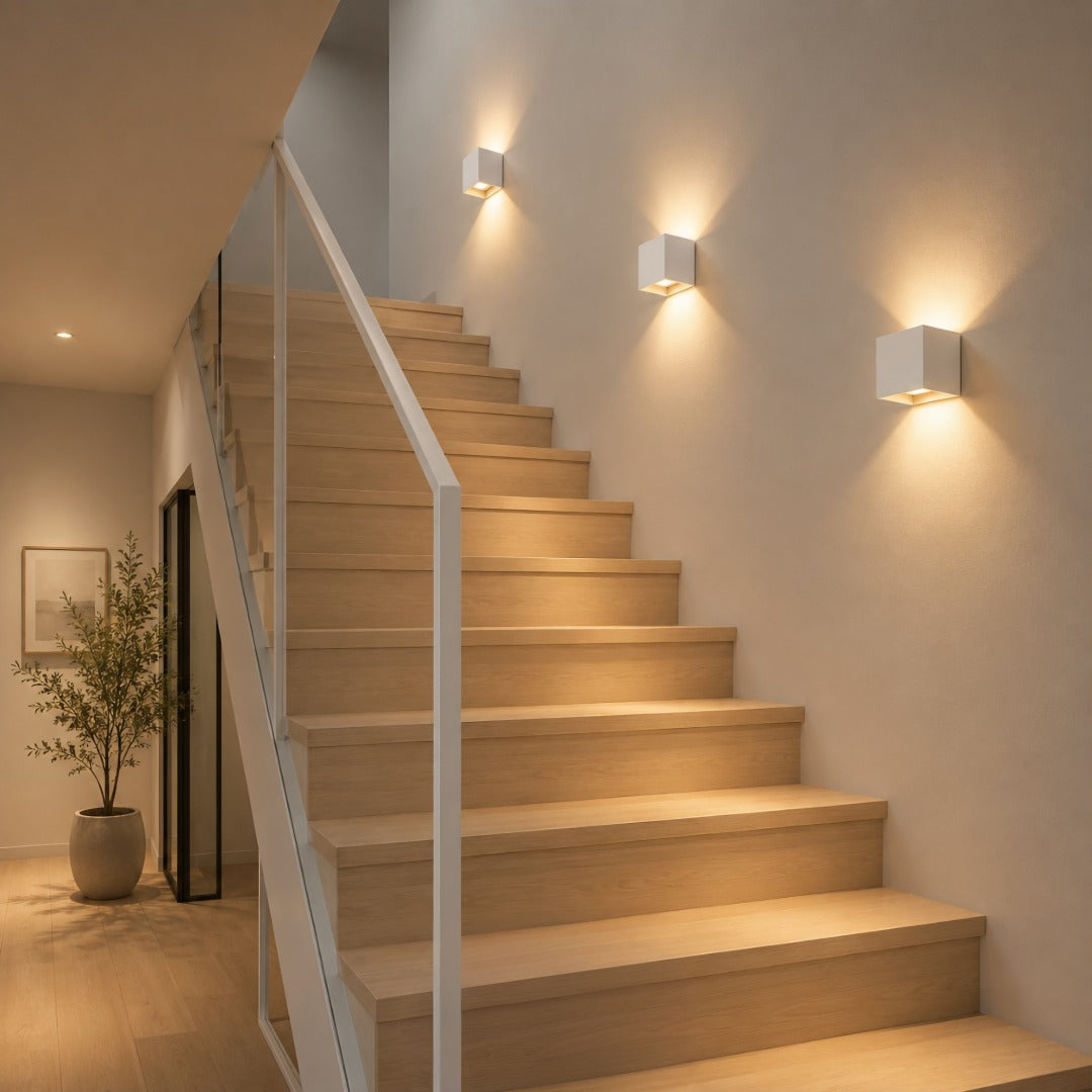 Luxe cordless wall light | square sensor light | aluminium 10 x 10 cm