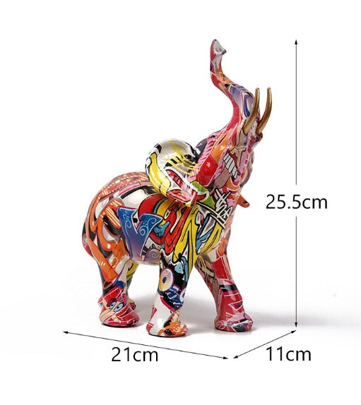 Abstract Elephant – Handmade Art Object with Symbol of Luck