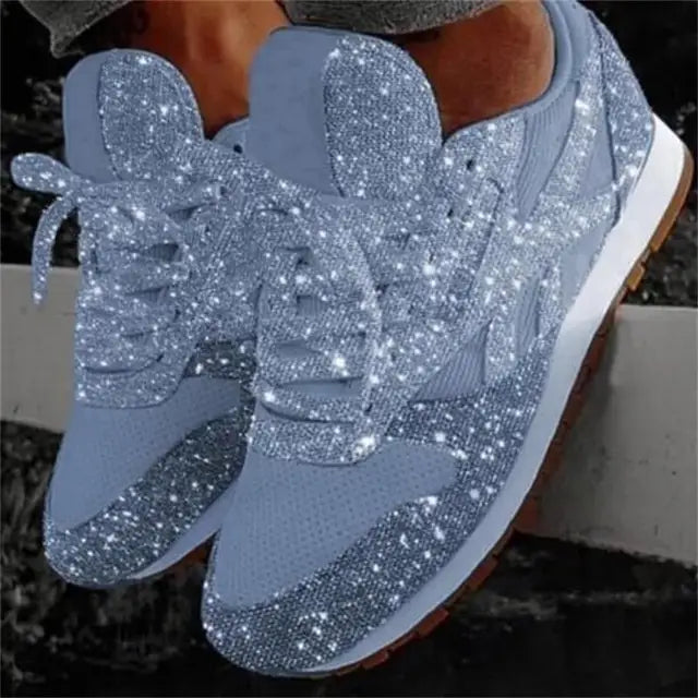 Women's Glitter Trainers with Sporty Comfort - Leona