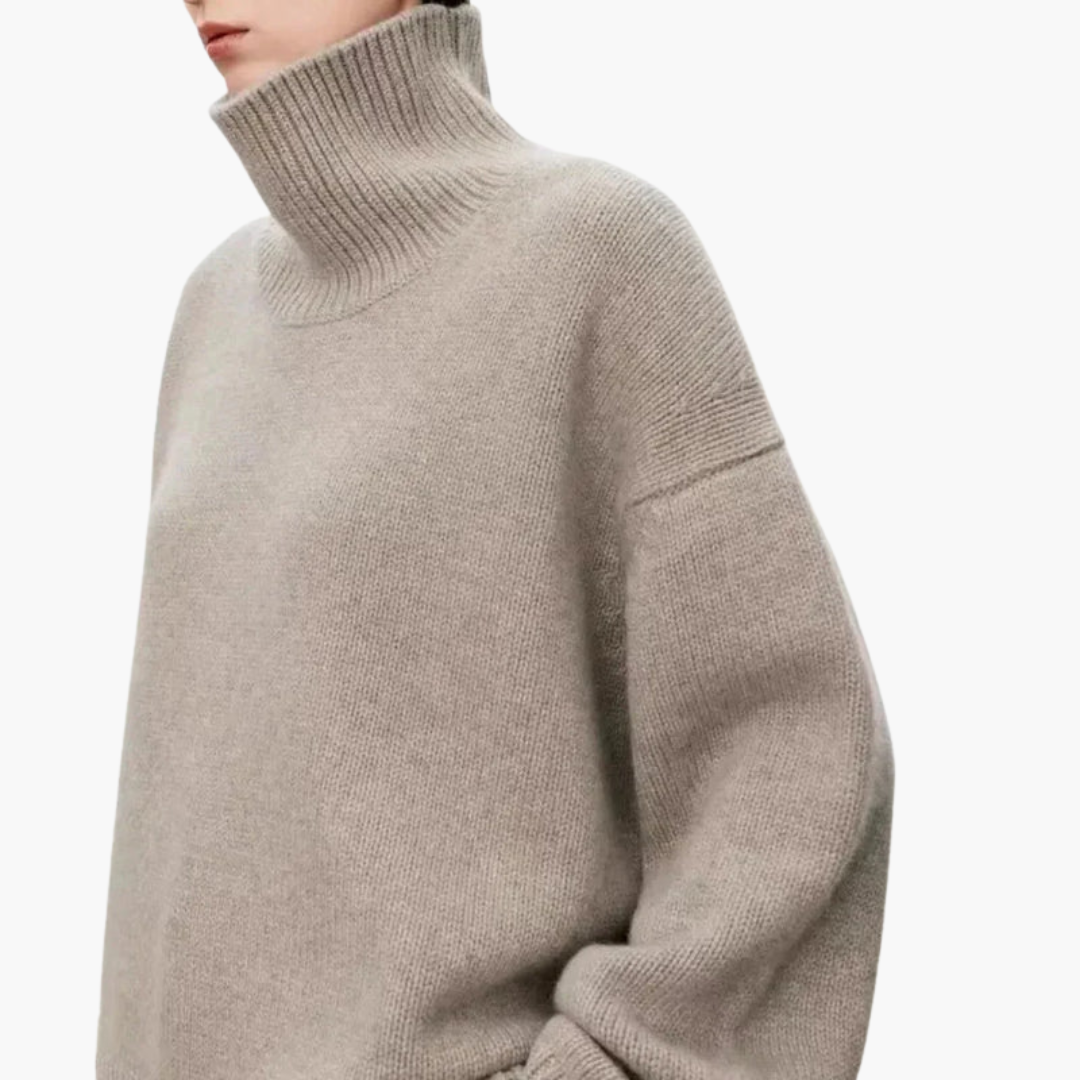 Women’s Oversized High-Neck Sweater – Relaxed Knit Layer