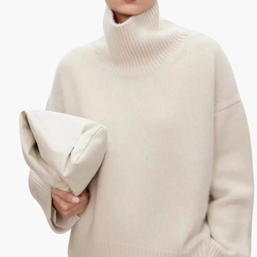 Women’s Oversized High-Neck Sweater – Relaxed Knit Layer