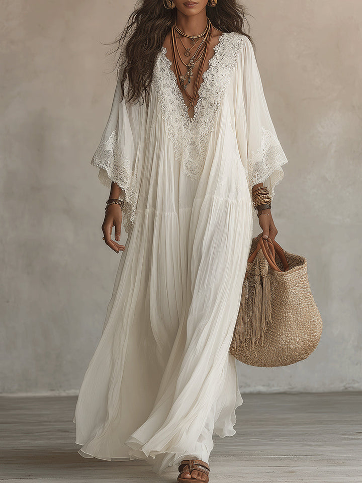 Liora™ | Tummy-Concealing Bohemian Lace Dress