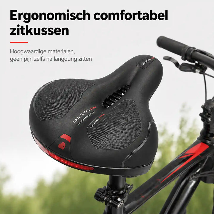 Ergonomic comfort bicycle seat with cut-out – with 2-inch thick foam and waterproof PU leather