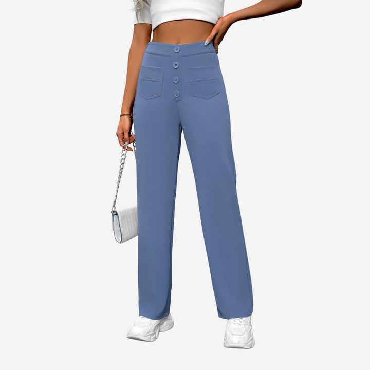 High-Waisted Straight-Leg Trousers for Women