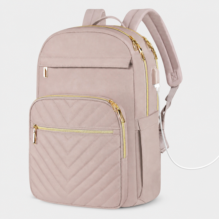 Stylish Women's Tech Backpack – USB & 15.6" – Carriro