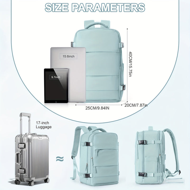 Multifunctional Travel and Day Backpack with Shoe Compartment and Waterproof Sections