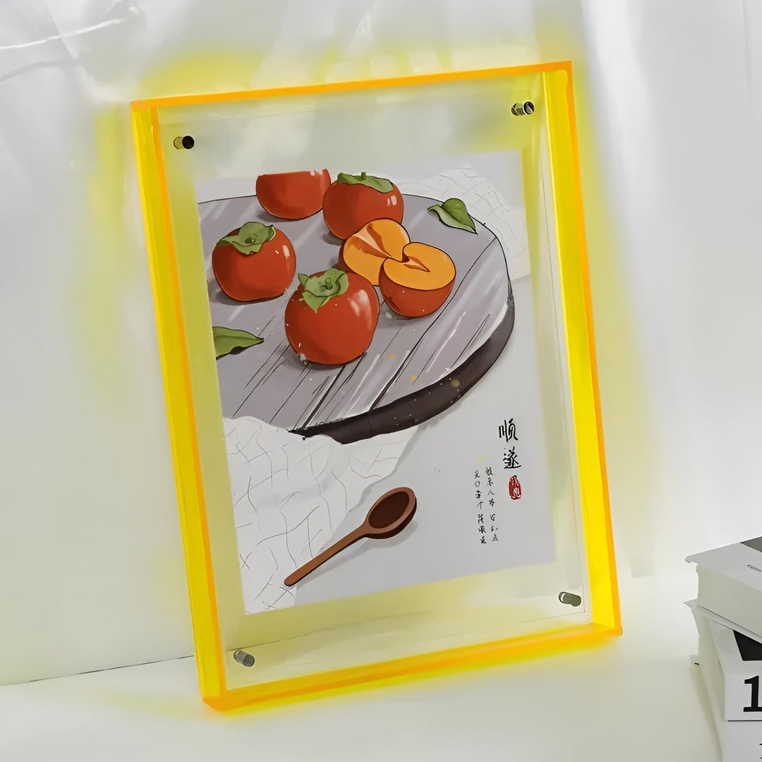 Neon Acrylic Picture Frame – Retro 1980s Style, Modern Decorative Photo Frame