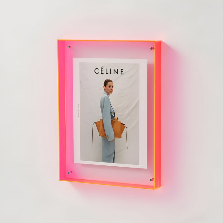 Neon Acrylic Picture Frame – Retro 1980s Style, Modern Decorative Photo Frame