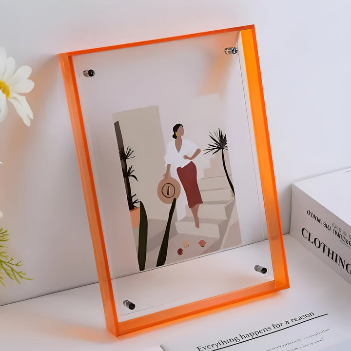 Neon Acrylic Picture Frame – Retro 1980s Style, Modern Decorative Photo Frame