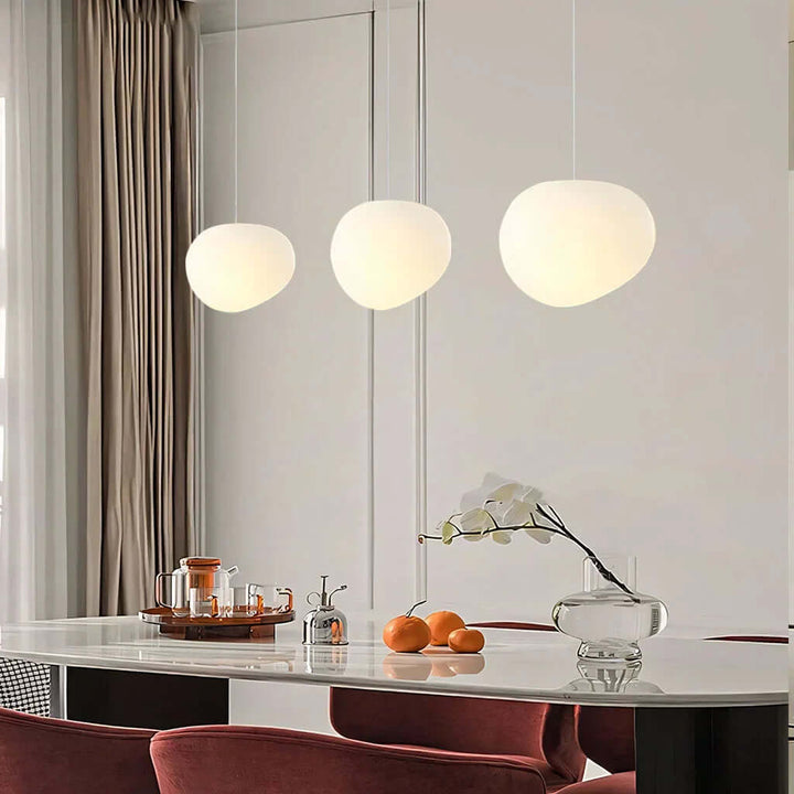 White Stone Pendant Lamp - Modern and Minimalist