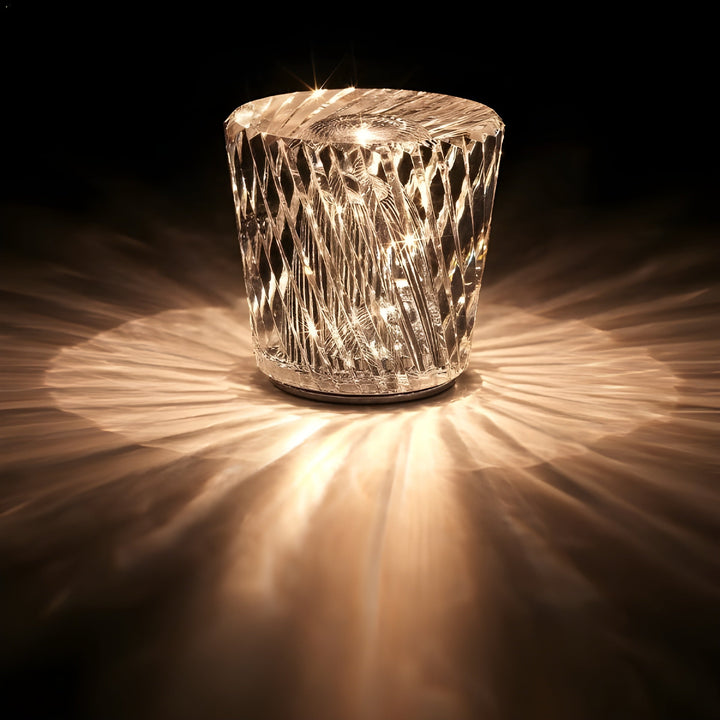Rechargeable Crystal Table Lamp with Diamond Design – Luxury Edition