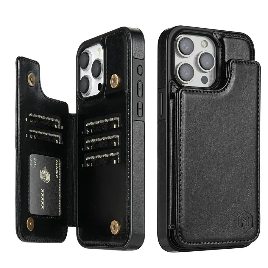 LeatherGuard | Elegant Leather Case with Card Compartments and Magnetic Closure | Vanero