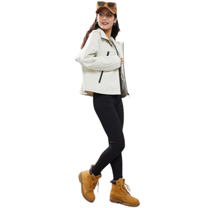 Women's Rain Jacket, Waterproof and Breathable – Short – with Adjustable Hem