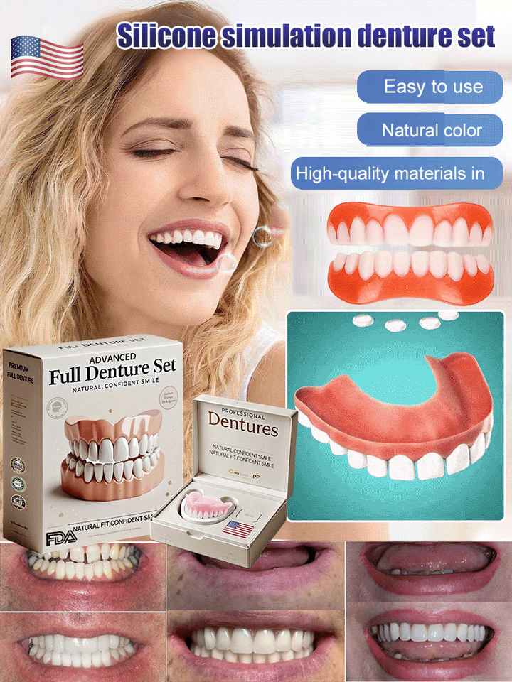 Flexible Denture Set for Upper and Lower Jaw – Reusable and Custom-Fit