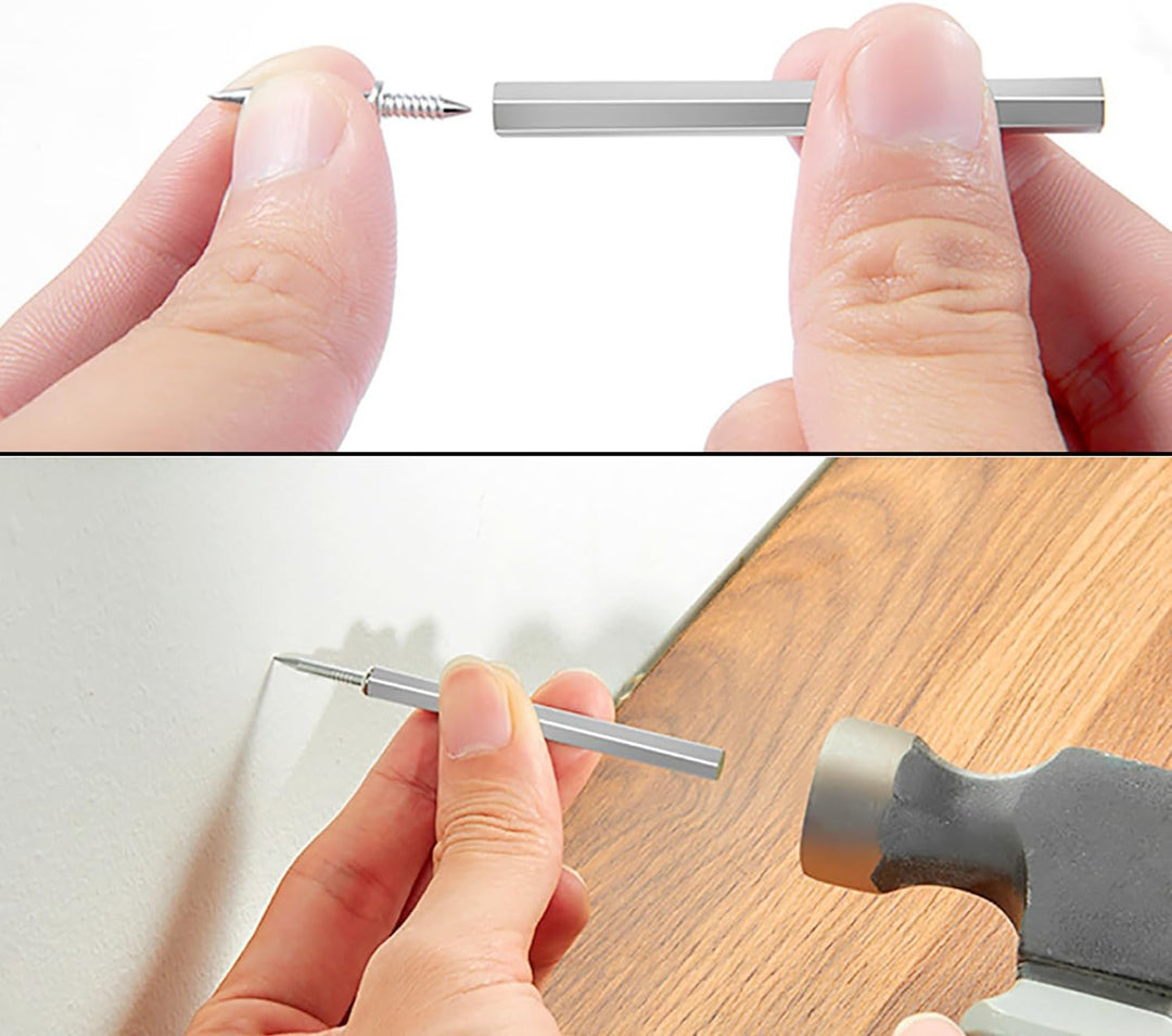 Double-Head Finishing Nails with Installation Tool - Drill-Free, Hidden-Head Installation