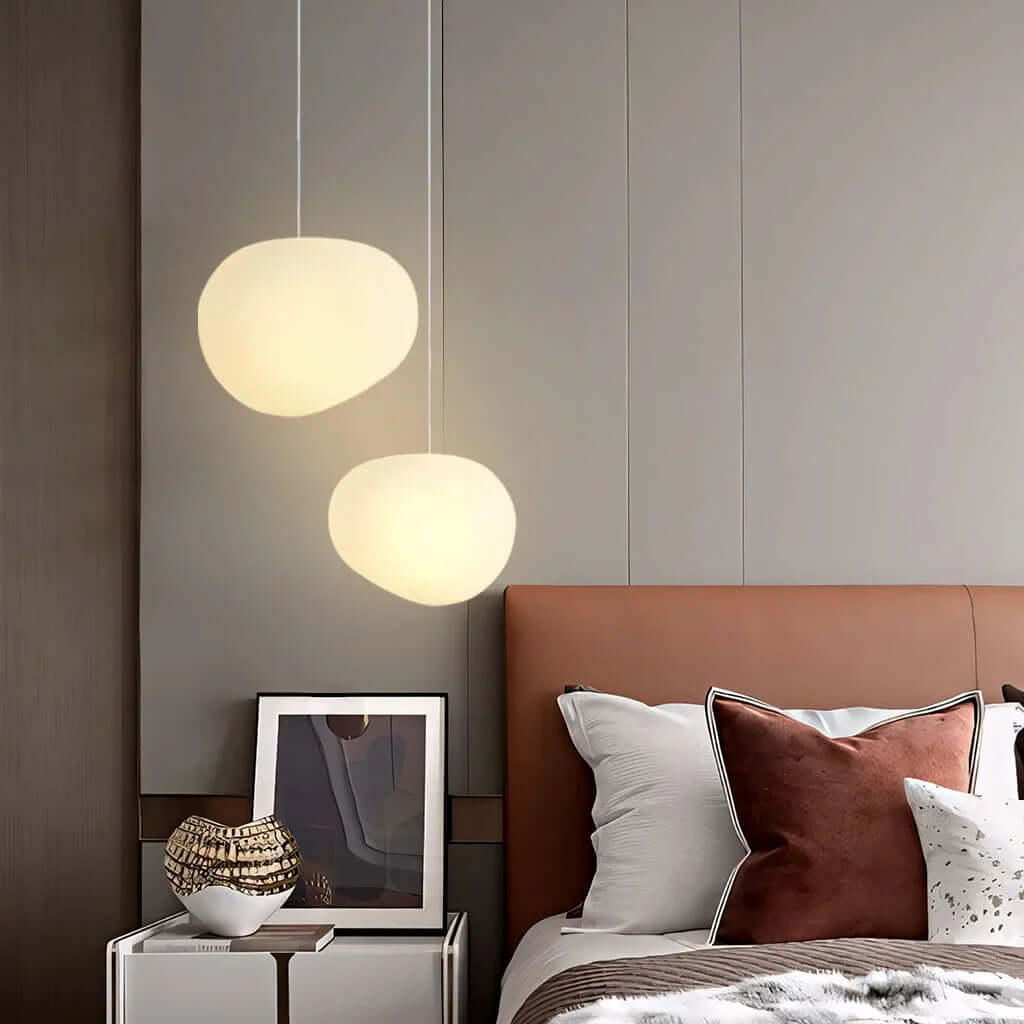 White Stone Pendant Lamp - Modern and Minimalist
