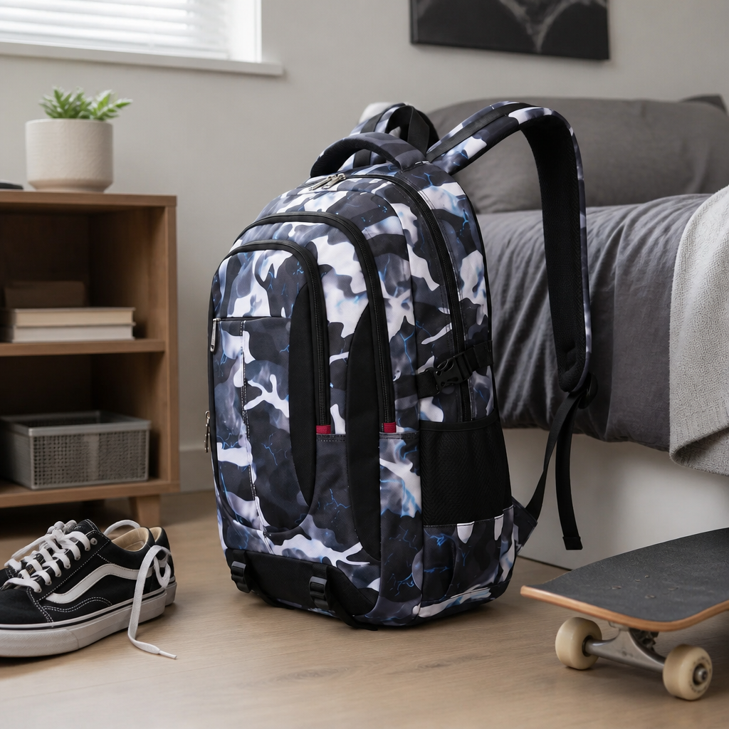 Boxy School Backpack with Compartments – Vakron
