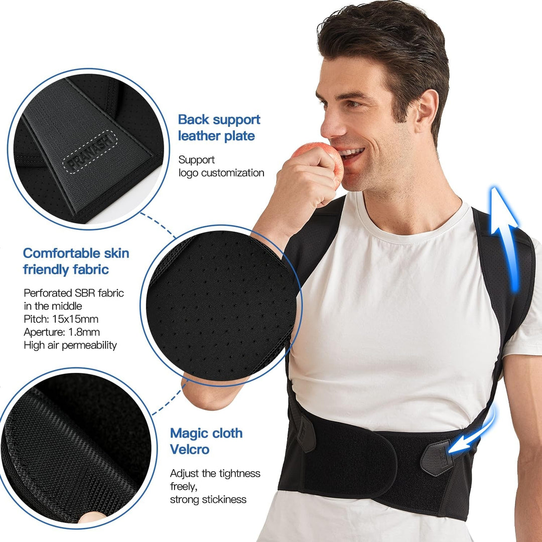 Back Posture Corrector Brace with Lower Support Belt and Adjustable Straps