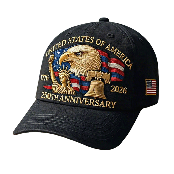 Baseball Cap 250th Anniversary Hat Patriotic Embroidered American Flag Eagle