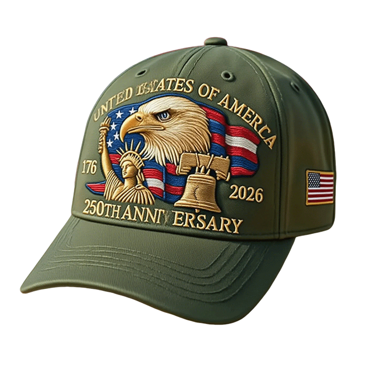 Baseball Cap 250th Anniversary Hat Patriotic Embroidered American Flag Eagle