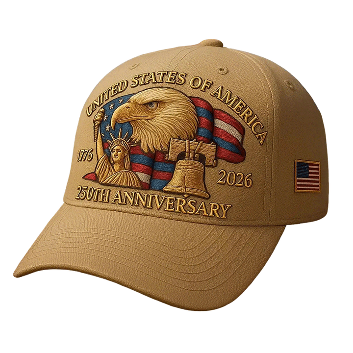 Baseball Cap 250th Anniversary Hat Patriotic Embroidered American Flag Eagle