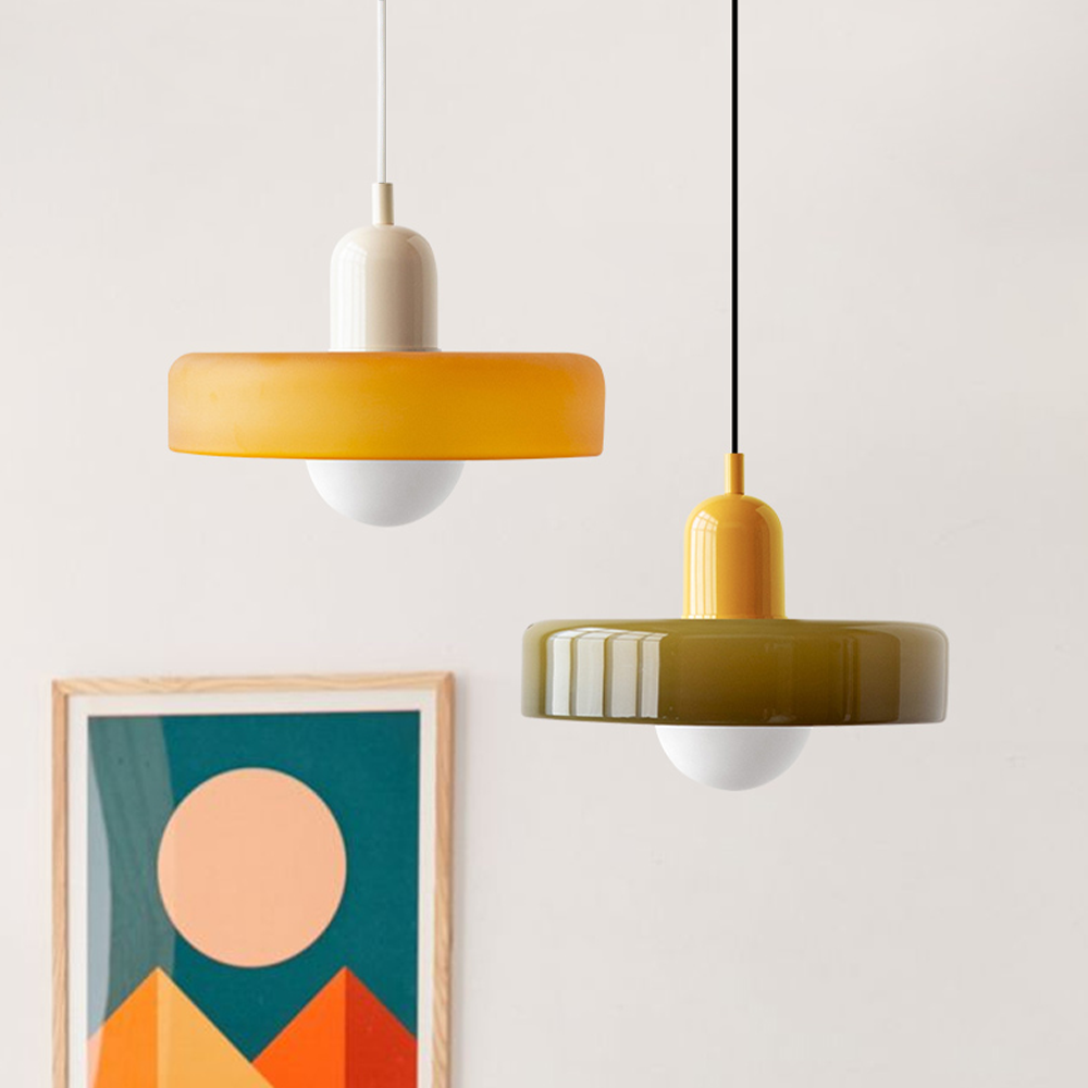 Bauhaus Pendant Light in Coloured Glass