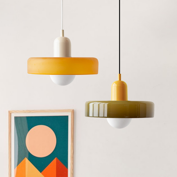 Bauhaus Pendant Light in Coloured Glass