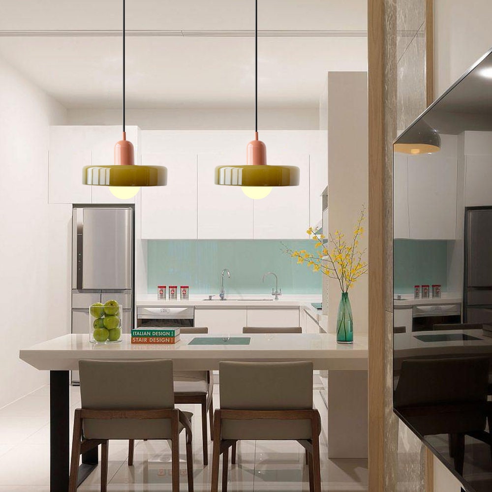 Bauhaus Pendant Light in Coloured Glass