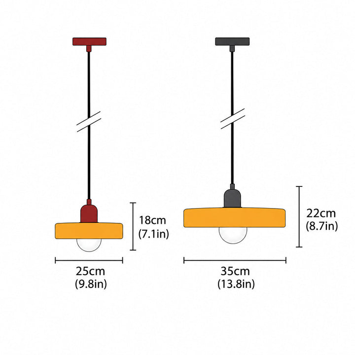 Bauhaus Pendant Light in Coloured Glass