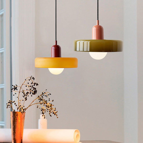 Bauhaus Pendant Light in Coloured Glass