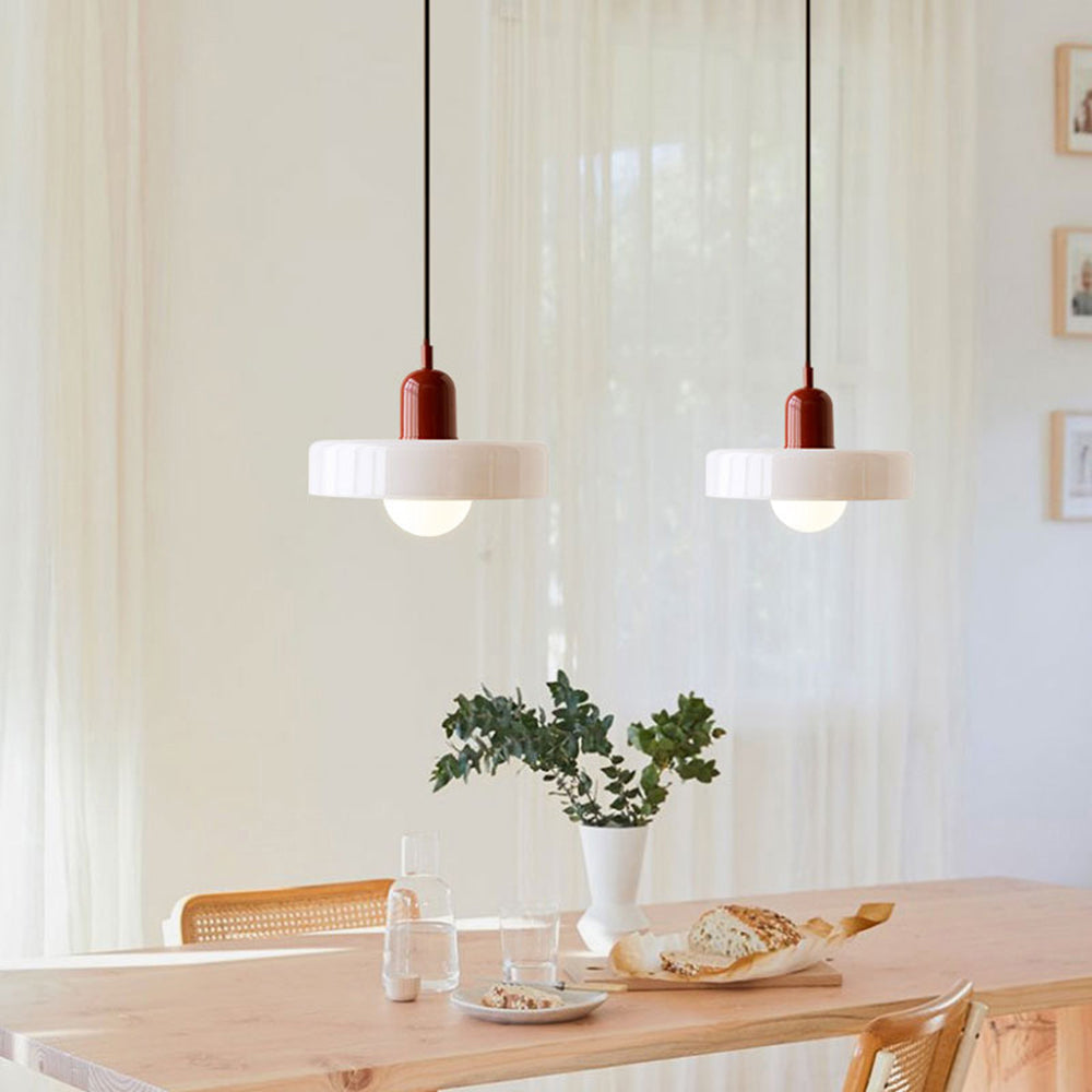 Bauhaus Pendant Light in Coloured Glass