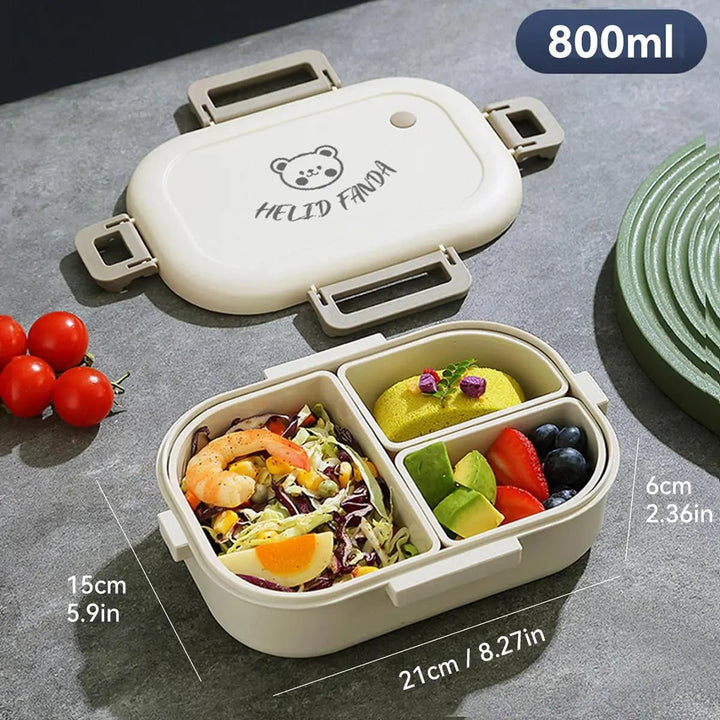 Bento Lunch Box with Removable Compartments Leak Proof Snap Lock Lid Insulated Carry Bag