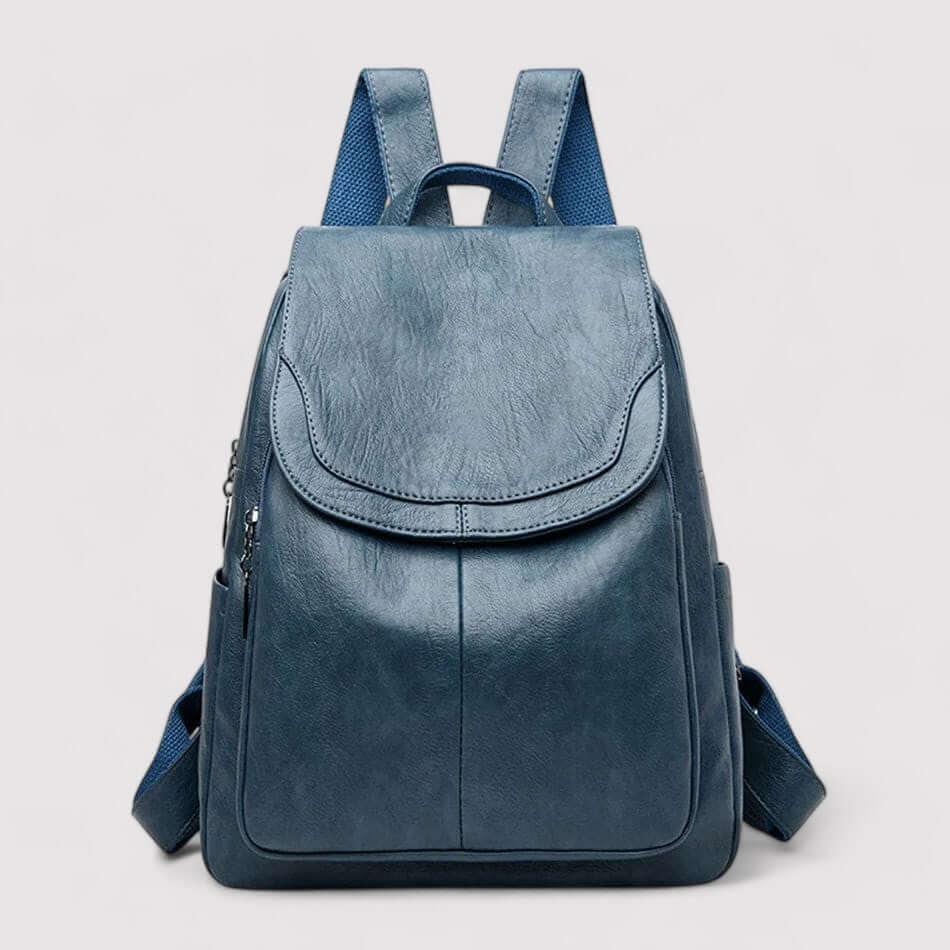 Anti-Theft Leather Backpack